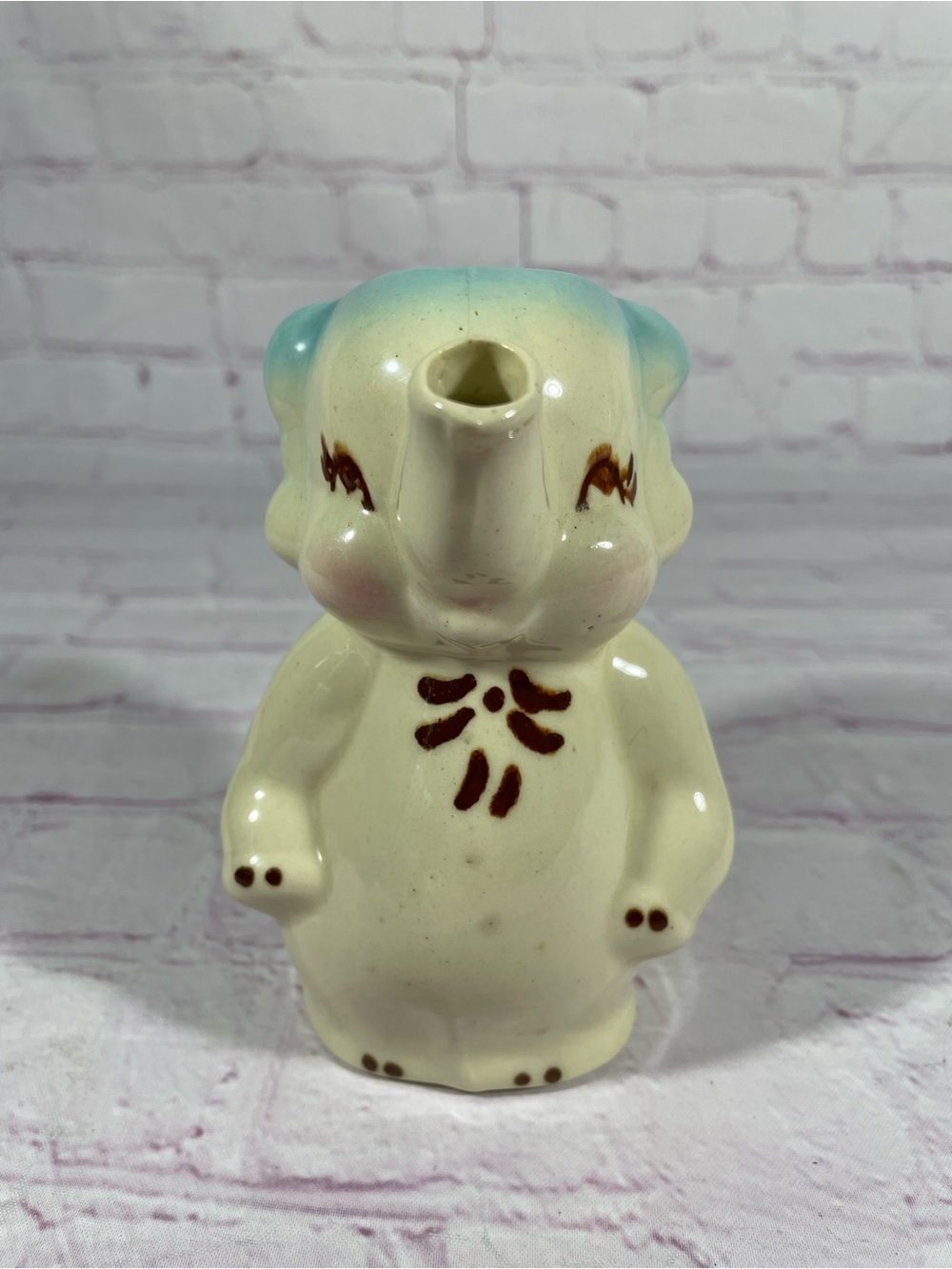 Vintage Elephant with Trunk Up Ceramic Creamer Pitcher